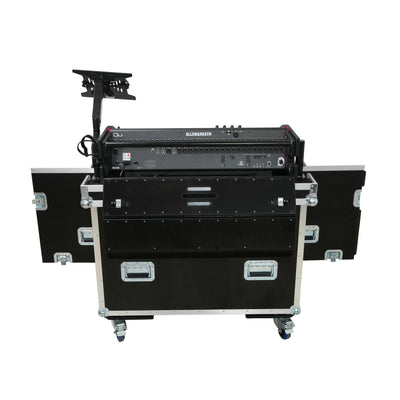 ProX Allen and Heath QU-7 Flip-Ready Hydraulic Console Easy Retracting Lifting Case 1U and Laptop Display Arm by ZCASE