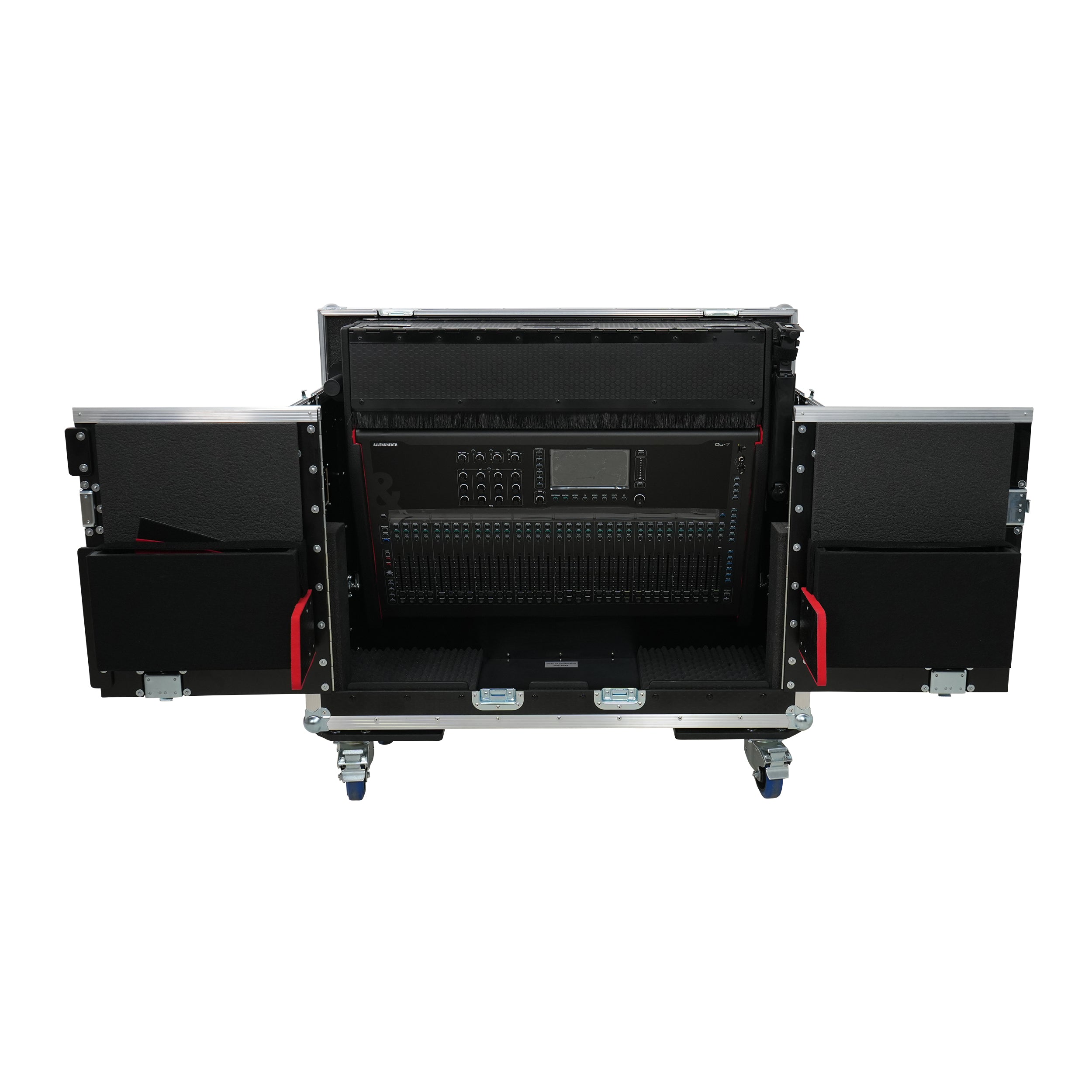 ProX Allen and Heath QU-7 Flip-Ready Hydraulic Console Easy Retracting Lifting Case 1U and Laptop Display Arm by ZCASE