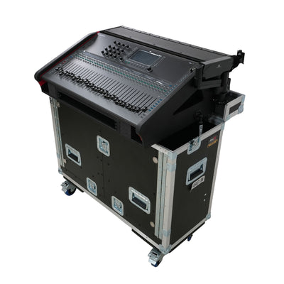 ProX Allen and Heath QU-7 Flip-Ready Hydraulic Console Easy Retracting Lifting Case 1U and Laptop Display Arm by ZCASE