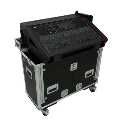 ProX Allen and Heath QU-7 Flip-Ready Hydraulic Console Easy Retracting Lifting Case 1U and Laptop Display Arm by ZCASE