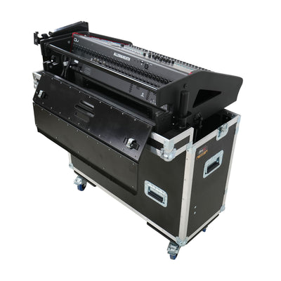 ProX Allen and Heath QU-7 Flip-Ready Hydraulic Console Easy Retracting Lifting Case 1U and Laptop Display Arm by ZCASE