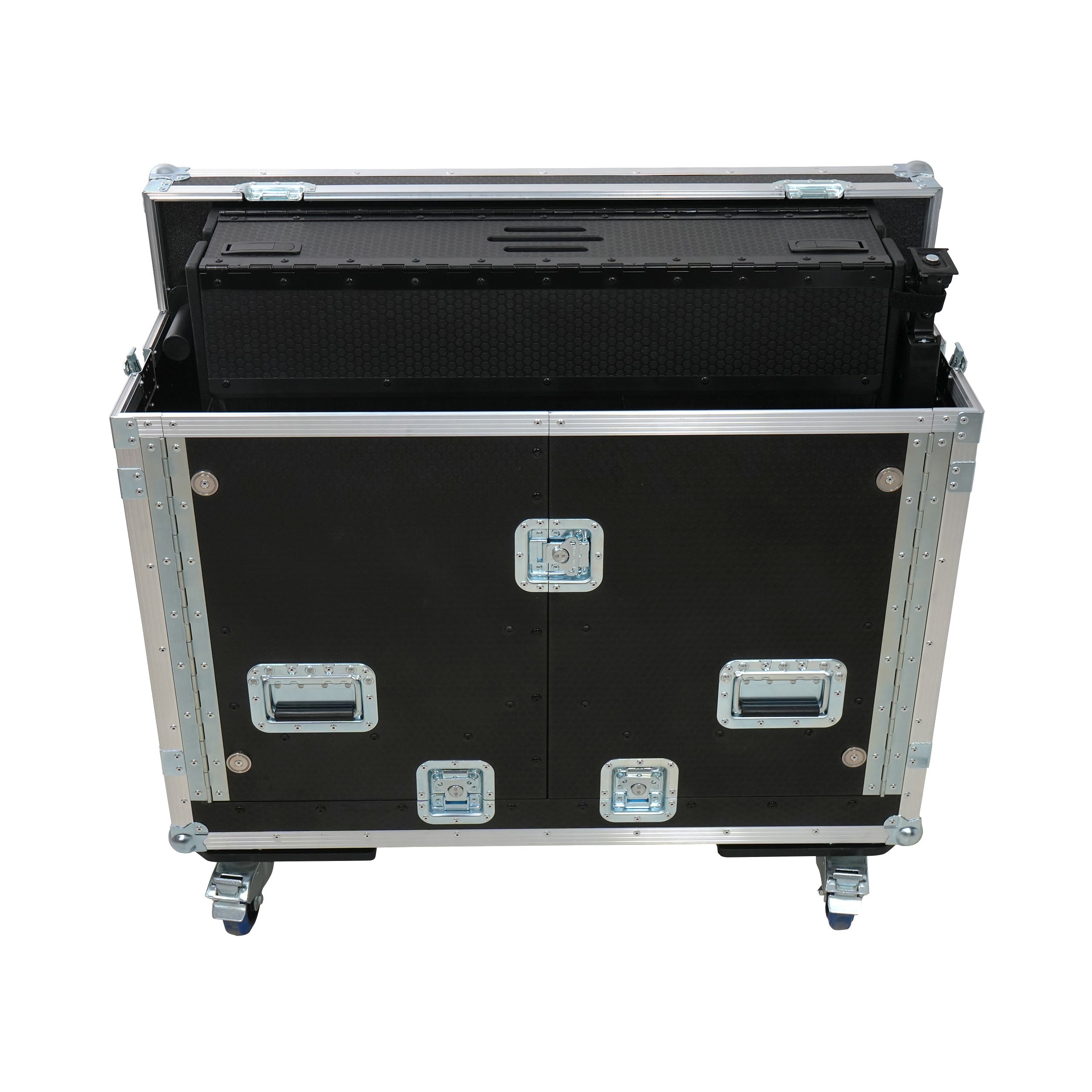 ProX Allen and Heath QU-7 Flip-Ready Hydraulic Console Easy Retracting Lifting Case 1U and Laptop Display Arm by ZCASE