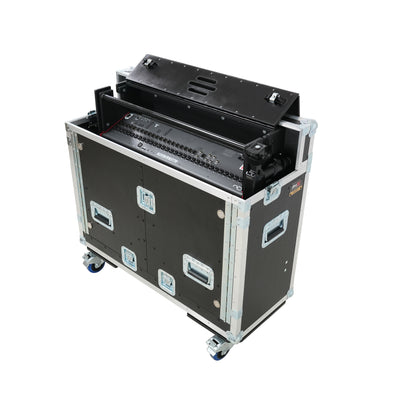 ProX Allen and Heath QU-7 Flip-Ready Hydraulic Console Easy Retracting Lifting Case 1U and Laptop Display Arm by ZCASE
