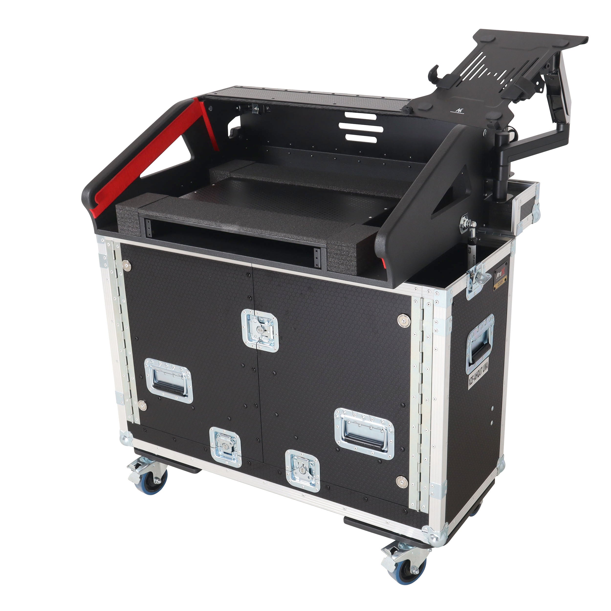 ProX Allen and Heath QU-7 Flip-Ready Hydraulic Console Easy Retracting Lifting Case 1U and Laptop Display Arm by ZCASE