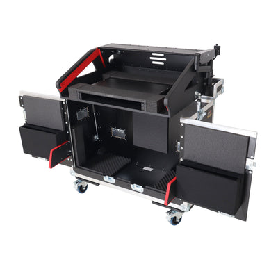 ProX Allen and Heath QU-7 Flip-Ready Hydraulic Console Easy Retracting Lifting Case 1U and Laptop Display Arm by ZCASE