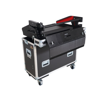 ProX Allen and Heath QU-7 Flip-Ready Hydraulic Console Easy Retracting Lifting Case 1U and Laptop Display Arm by ZCASE