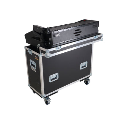 ProX Allen and Heath QU-7 Flip-Ready Hydraulic Console Easy Retracting Lifting Case 1U and Laptop Display Arm by ZCASE