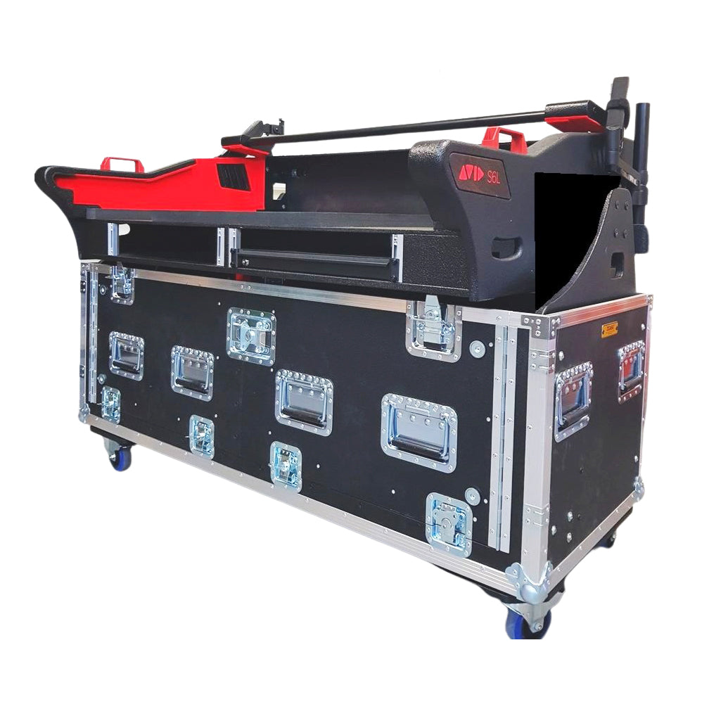 ProX Avid Venue S6L-32D Flip-Ready Hydraulic Console Easy Retracting Lifting 2U Rack Space Detachable Case by ZCASE