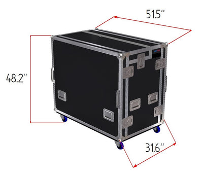 ProX Mobile AV Broadcasting Streaming Recording Studio Workstation Case with 2x 4U Top 2x 12U Bottom