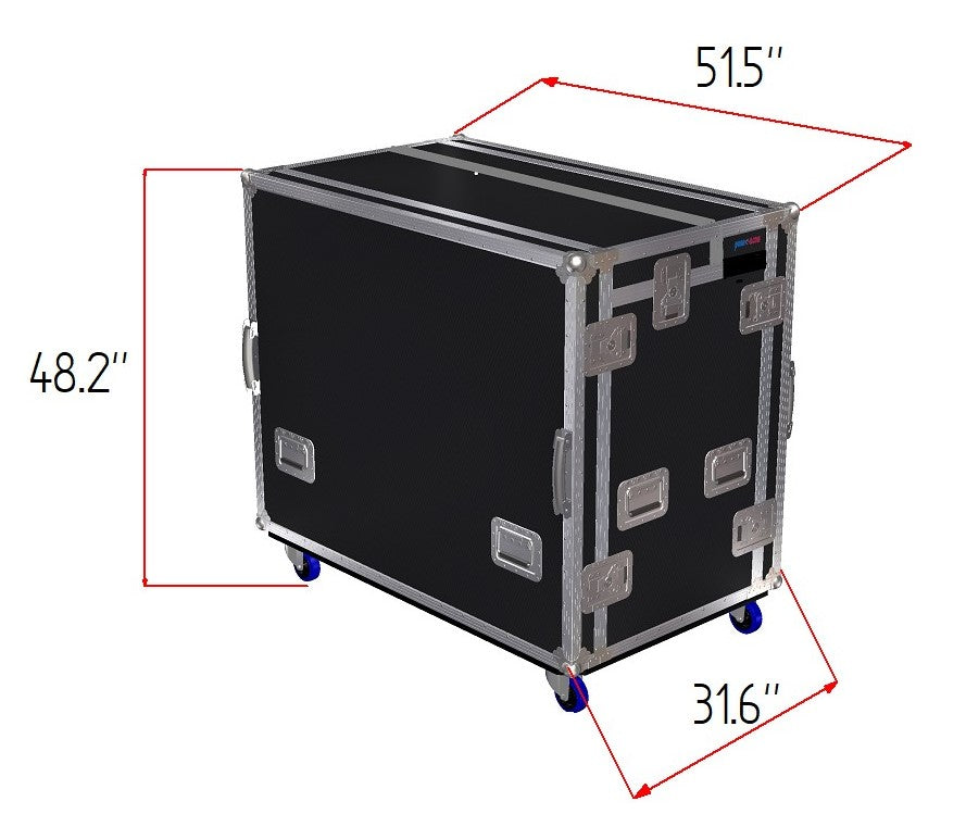ProX Mobile AV Broadcasting Streaming Recording Studio Workstation Case with 2x 4U Top 2x 12U Bottom