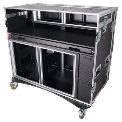 ProX Mobile AV Broadcasting Streaming Recording Studio Workstation Case with 2x 4U Top 2x 12U Bottom
