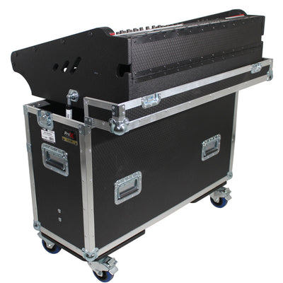 ProX Behringer Wing Flip-Ready Hydraulic Console Easy Retracting Lifting Flight Case and wheels