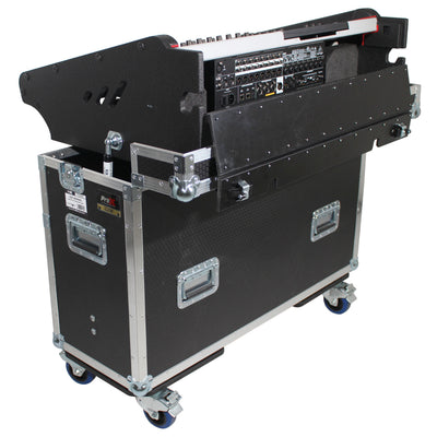 ProX Behringer Wing Flip-Ready Hydraulic Console Easy Retracting Lifting Flight Case and wheels