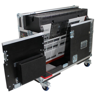 ProX Behringer Wing Flip-Ready Hydraulic Console Easy Retracting Lifting Flight Case and wheels