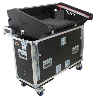 ProX Behringer Wing Flip-Ready Hydraulic Console Easy Retracting Lifting Flight Case and wheels