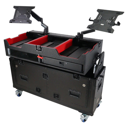 ProX Flip-Ready Easy Retracting Hydraulic Lift Case for Pioneer CDJ-3000 and DJM-900 NXS2 System