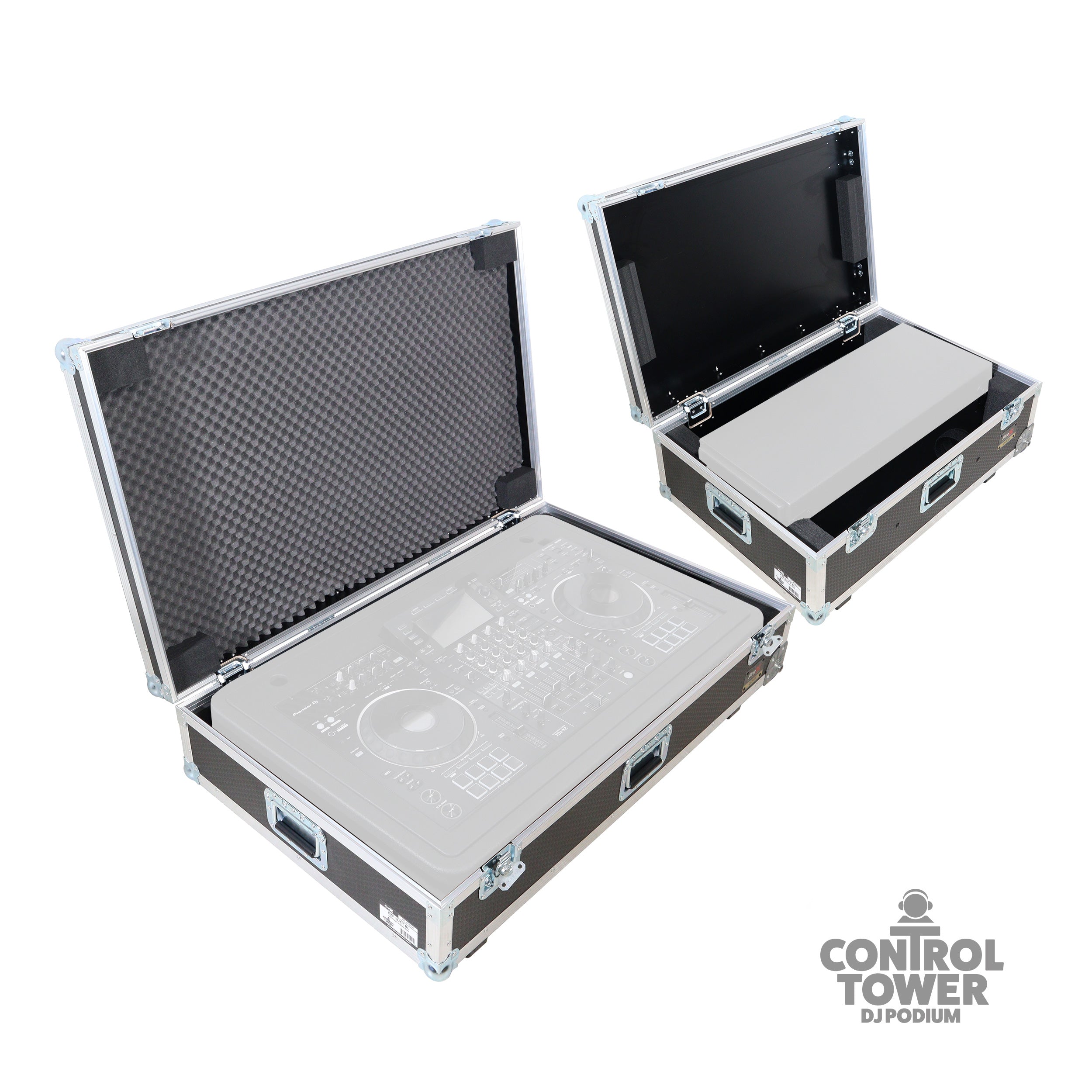ProX Set of Two ATA Flight Style Road Cases for ProX Control Tower DJ Podium Travel Stand