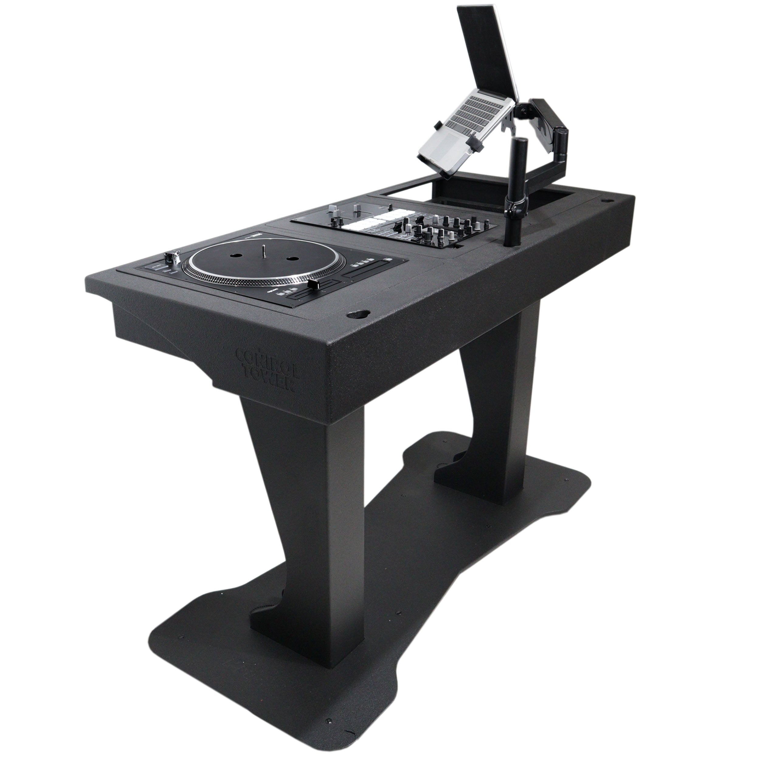 ProX Control Tower DJ Podium with Road Cases for Pioneer CDJ-3000 Denon SC6000 CD Players RANE Twelve Turntable