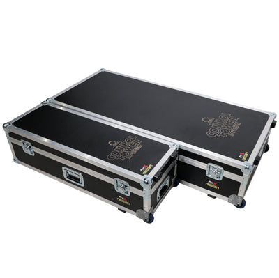 ProX Control Tower DJ Podium with Road Cases for Pioneer CDJ-3000 Denon SC6000 CD Players RANE Twelve Turntable