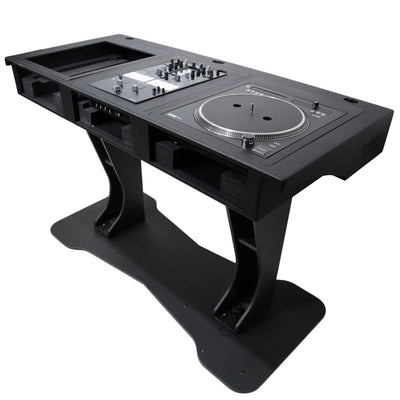 ProX Control Tower DJ Podium with Road Cases for Pioneer CDJ-3000 Denon SC6000 CD Players RANE Twelve Turntable