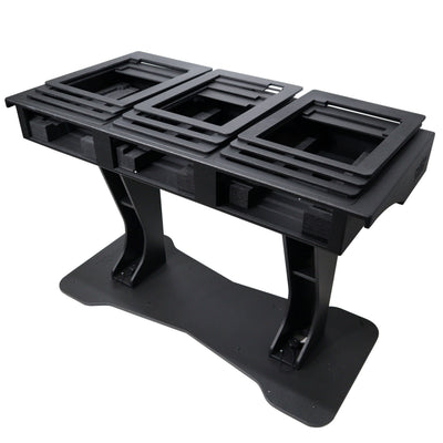 ProX Control Tower DJ Podium with Road Cases for Pioneer CDJ-3000 Denon SC6000 CD Players RANE Twelve Turntable
