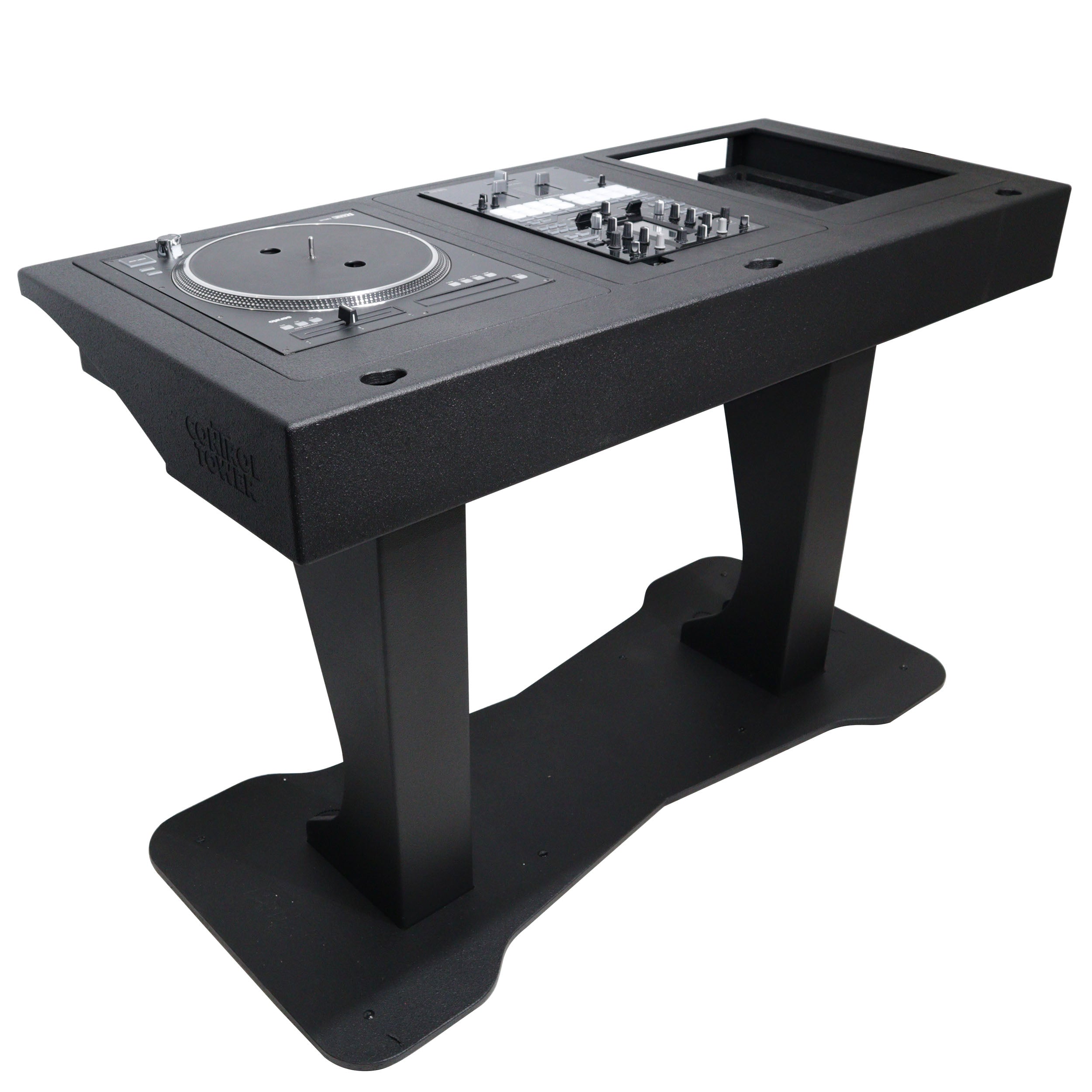 ProX Control Tower DJ Podium with Road Cases for Pioneer CDJ-3000 Denon SC6000 CD Players RANE Twelve Turntable