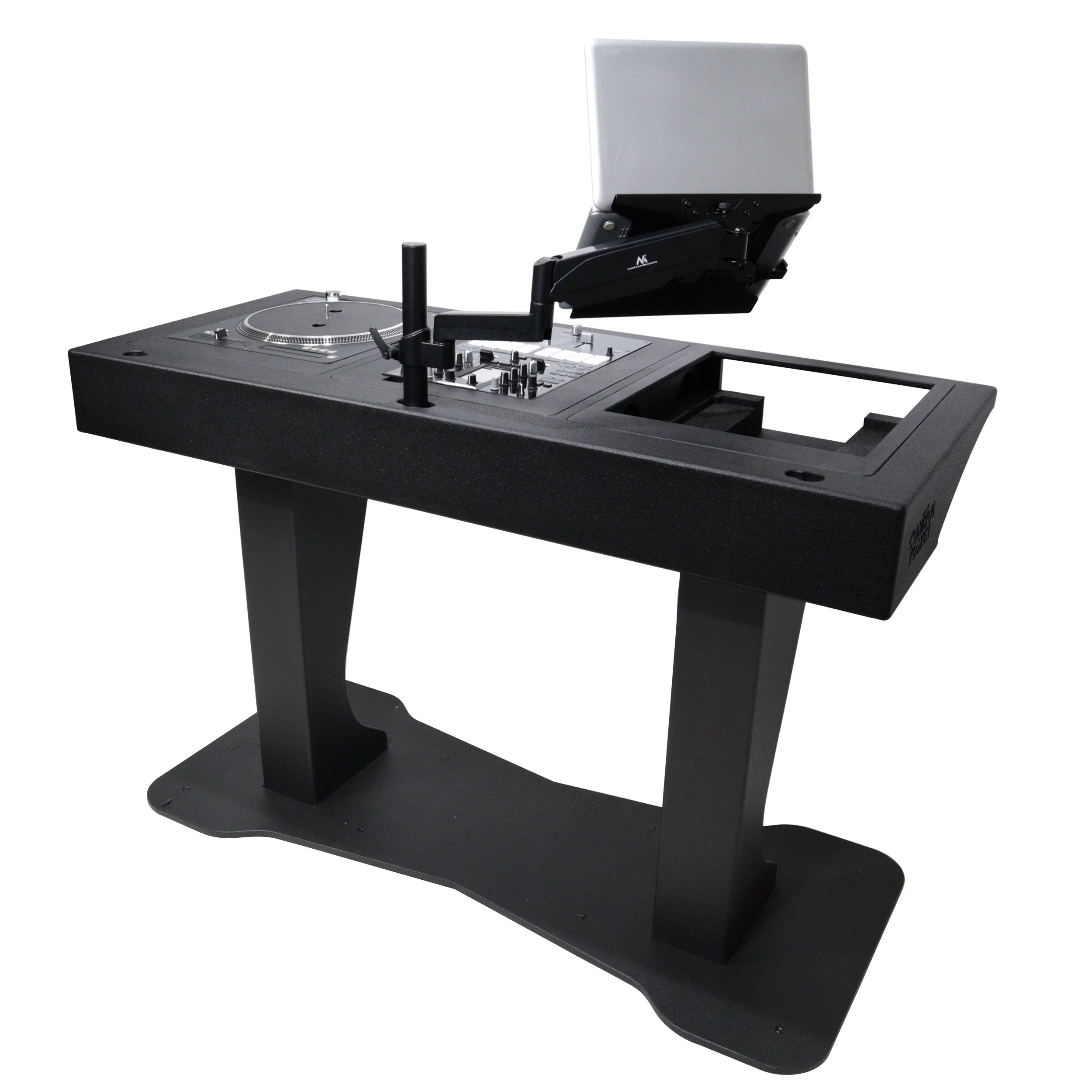 ProX Control Tower DJ Podium with Road Cases for Pioneer CDJ-3000 Denon SC6000 CD Players RANE Twelve Turntable