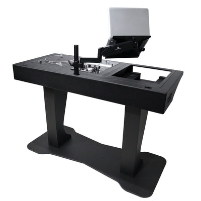 ProX Control Tower DJ Podium with Road Cases for Pioneer CDJ-3000 Denon SC6000 CD Players RANE Twelve Turntable
