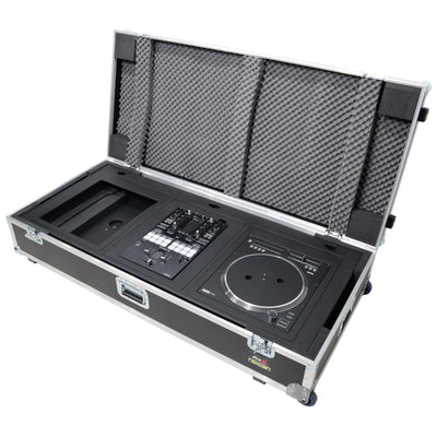 ProX Control Tower DJ Podium with Road Cases for Pioneer CDJ-3000 Denon SC6000 CD Players RANE Twelve Turntable