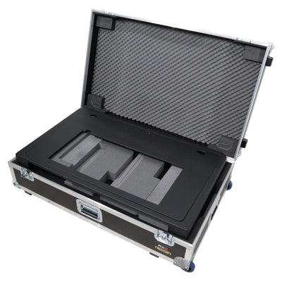ProX Control Tower DJ Podium with Road Cases for Pioneer DDJ-REV7 XDJ-XZ FLX10 RANE Four - Black Finish