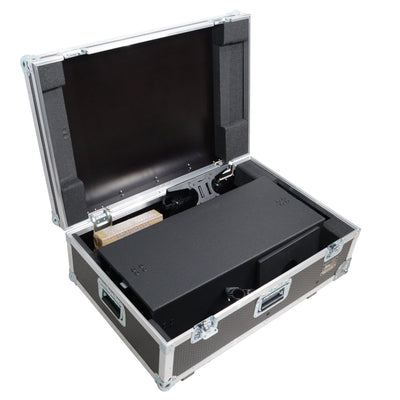 ProX Control Tower DJ Podium with Road Cases for Pioneer DDJ-REV7 XDJ-XZ FLX10 RANE Four - Black Finish