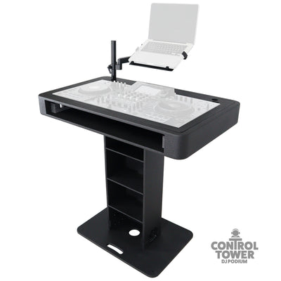 ProX Control Tower DJ Podium for Pioneer DDJ-REV7 XDJ-XZ FLX10 RANE Four- Black Finish