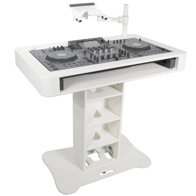 ProX Control Tower DJ Podium for Pioneer DDJ-REV7 XDJ-XZ FLX10 RANE Four - White Finish