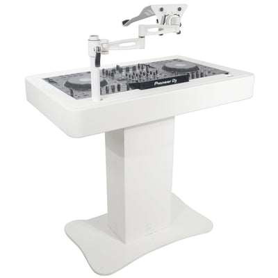 ProX Control Tower DJ Podium for Pioneer DDJ-REV7 XDJ-XZ FLX10 RANE Four - White Finish
