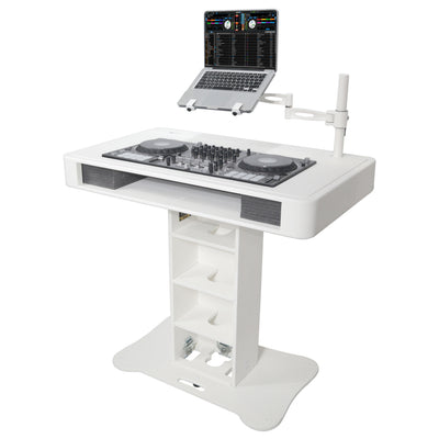 ProX Control Tower DJ Podium for Pioneer DDJ-REV7 XDJ-XZ FLX10 RANE Four - White Finish