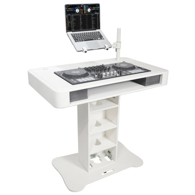 ProX Control Tower DJ Podium for Pioneer DDJ-REV7 XDJ-XZ FLX10 RANE Four - White Finish