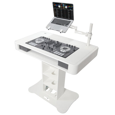 ProX Control Tower DJ Podium for Pioneer DDJ-REV7 XDJ-XZ FLX10 RANE Four - White Finish