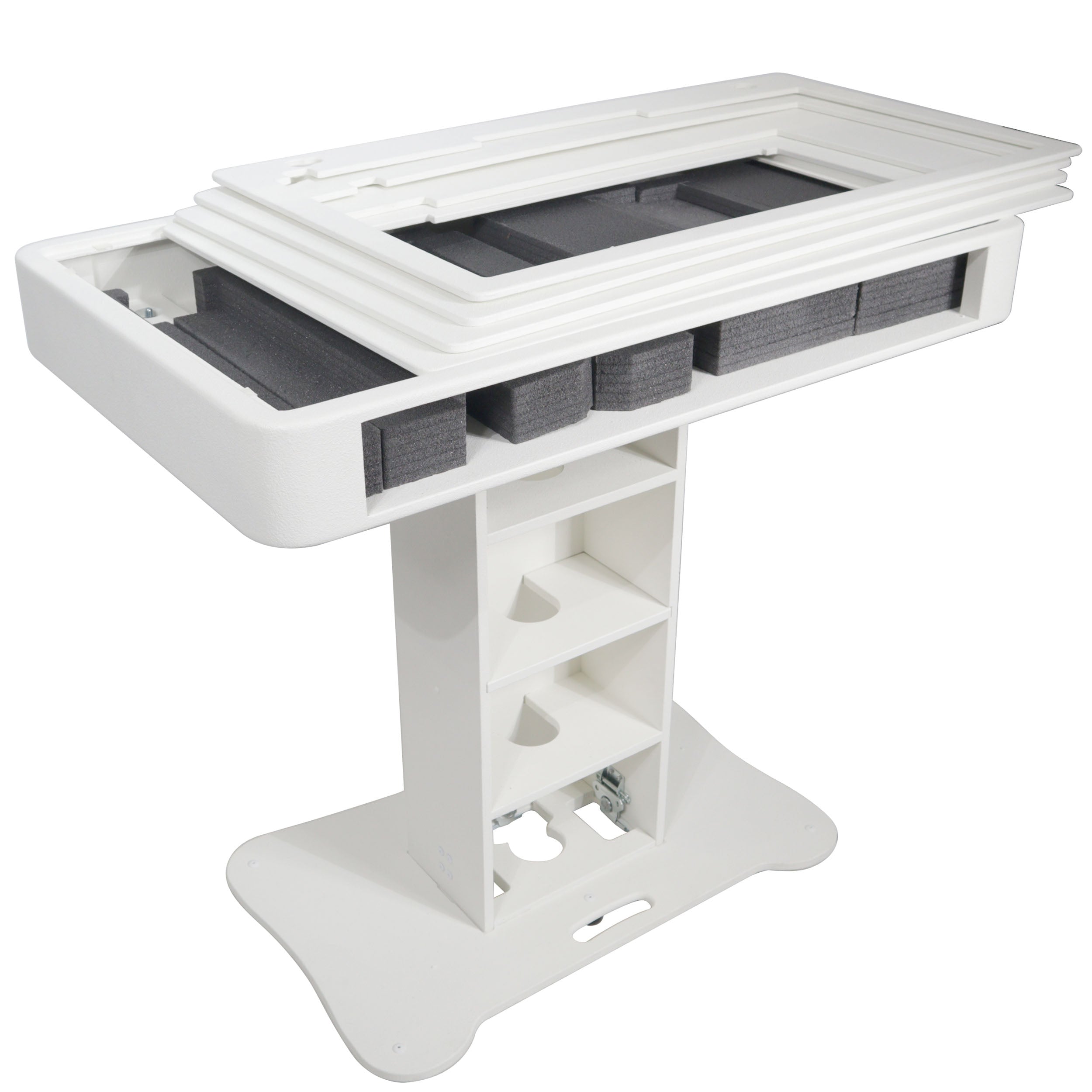ProX Control Tower DJ Podium for Pioneer DDJ-REV7 XDJ-XZ FLX10 RANE Four - White Finish