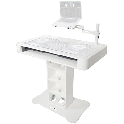 ProX Control Tower DJ Podium for Pioneer DDJ-REV7 XDJ-XZ FLX10 RANE Four - White Finish