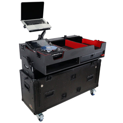 ProX Flip-Ready Easy Retracting Hydraulic Lift Case for Denon DJ SC 6000 PRIME | X1850 PRIME