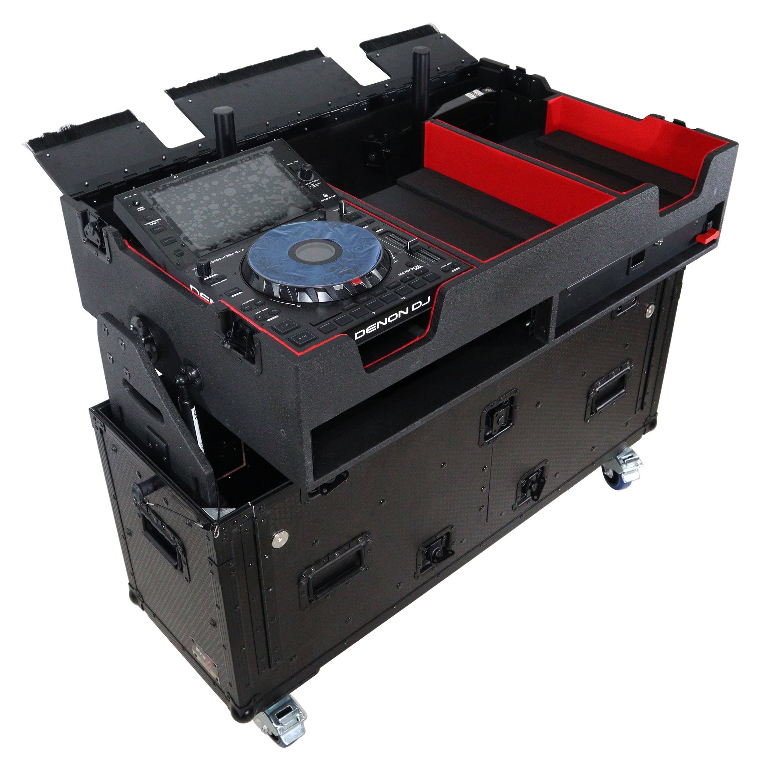 ProX Flip-Ready Easy Retracting Hydraulic Lift Case for Denon DJ SC 6000 PRIME | X1850 PRIME