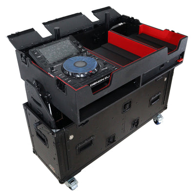 ProX Flip-Ready Easy Retracting Hydraulic Lift Case for Denon DJ SC 6000 PRIME | X1850 PRIME