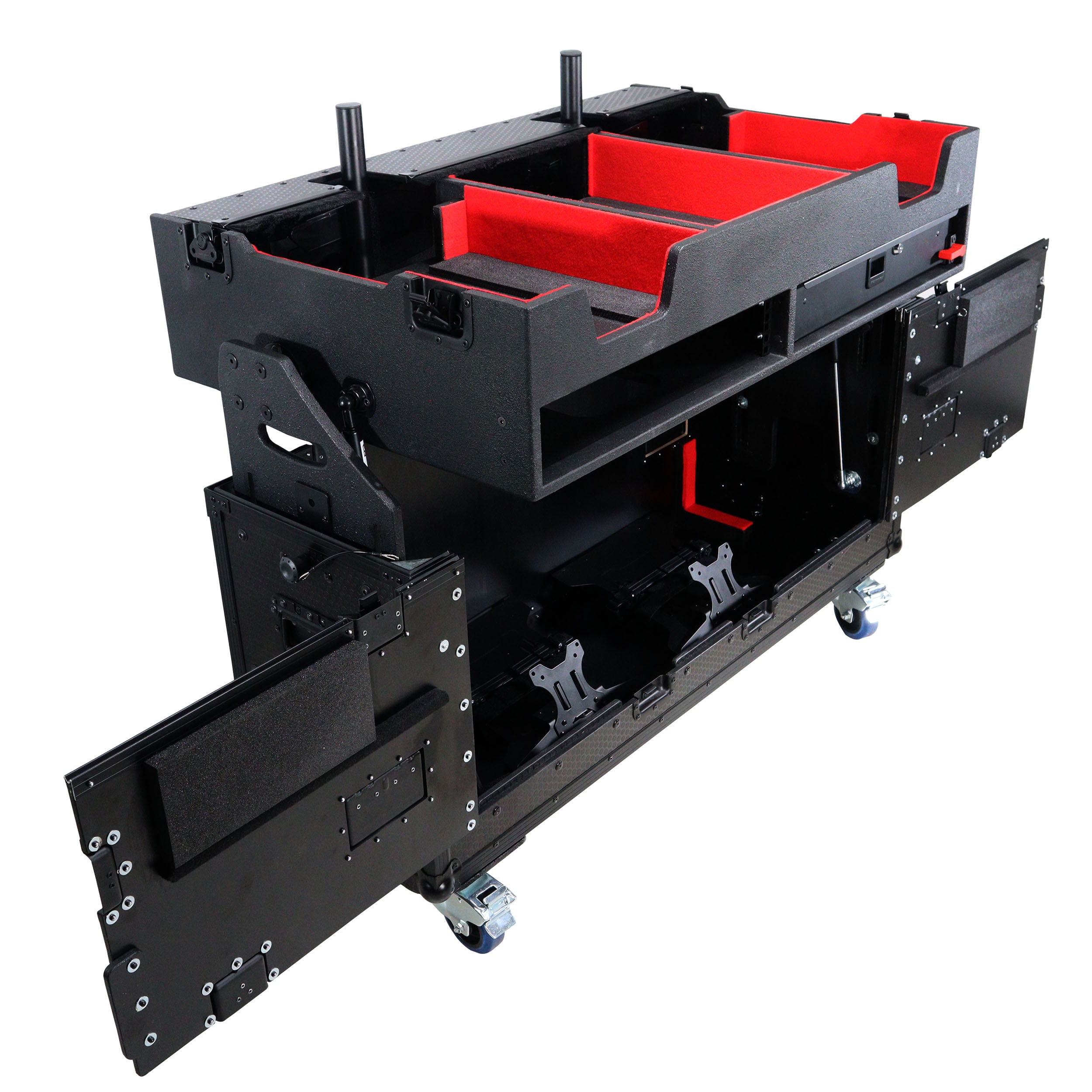 ProX Flip-Ready Easy Retracting Hydraulic Lift Case for Denon DJ SC 6000 PRIME | X1850 PRIME