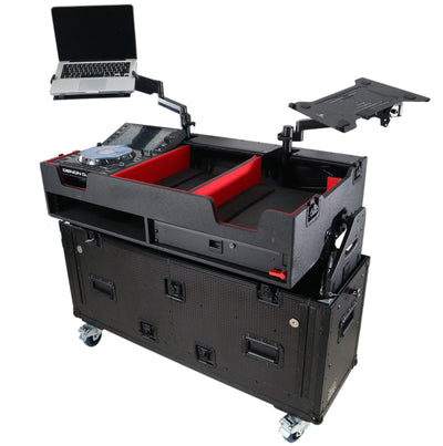 ProX Flip-Ready Easy Retracting Hydraulic Lift Case for Denon DJ SC 6000 PRIME | X1850 PRIME
