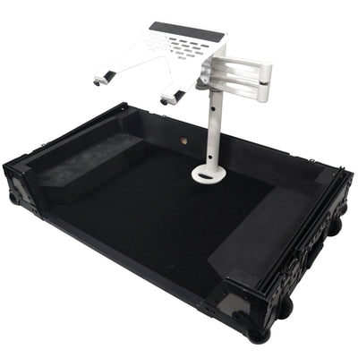 ProX Articulating Laptop Tray Arm Pole for Control Tower DJ Podium Flip Ready DJ Cases White Finish