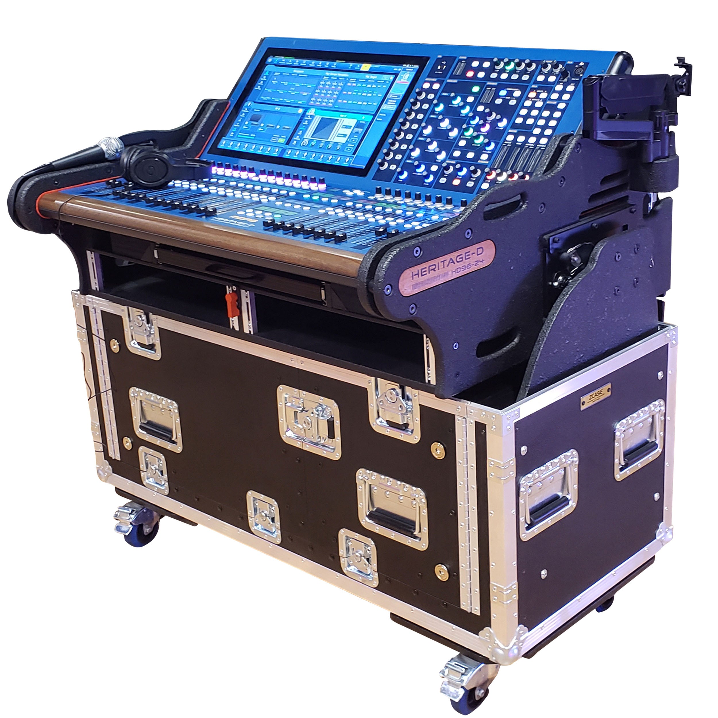 ProX MIDAS Heritage D Flip-Ready Hydraulic Console Easy Retracting Lifting 2U Rack Space Detachable Case by ZCASE HD96-24