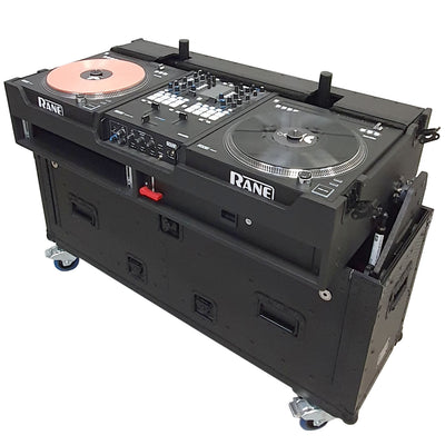 ProX Flip-Ready Easy Retracting Hydraulic Lift Case for RANE Twelve Seventy and Seventy Two MKII Series , with Two Laptop Arms