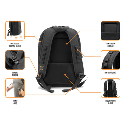 JetPack Slim - Compact Design DJ Backpack (Black)
