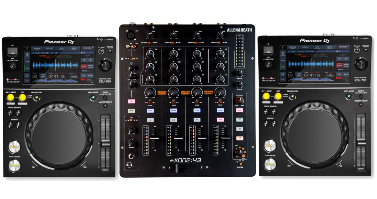 2x Pioneer DJ XDJ-700 + Allen & Heath Xone:43 Bundle