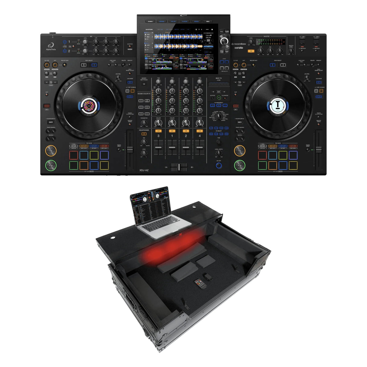 AlphaTheta XDJ-AZ + ProX XS-XDJAZWLTBLLED Flight Case Bundle